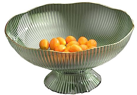 Obstkorb, Obstteller Mit Kunststofffüßen Und Abnehmbarem Boden Mit Abtropfloch, Couchtisch, Präsentationsteller Für Obst, Süßigkeiten Und Snacks Für Das Wohnzimmer Im Haushalt(Grün)