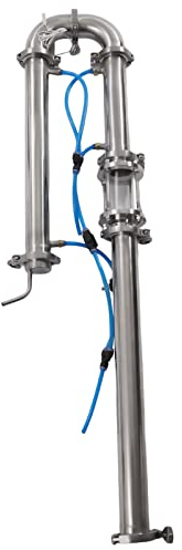 LIYUANJUN Distillation Tower, Stainless Steel Moonshine Still Tube Pipe Still Distillation Column with Copper Mesh&3 Sealing Rings&4 Fixing Clamps for Whiskey Fruit Wine Pure Dew Grain Wine