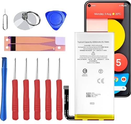 Pixel 5 Akku, (neu aufgerüstet) 4280mAh Hochleistungs-Ersatzakku für HTC Google Pixel 5 5G Alle Modelle mit Reparaturwerkzeugsätze
