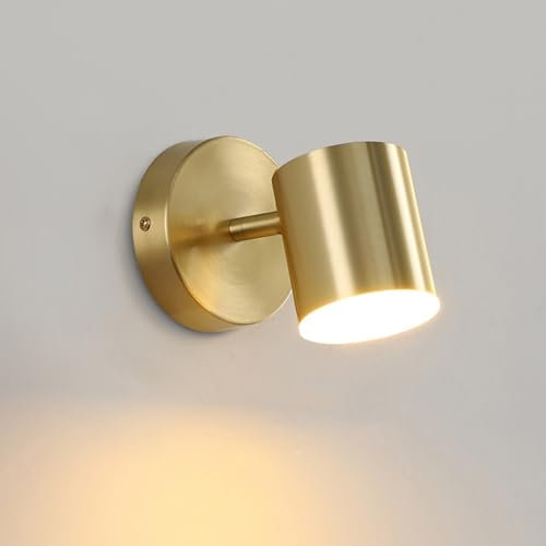 YOOCHUENG Wandleuchte Innen Gold,LED Leselampe Wand, 350° Drehbar mit Dreifarbige Beleuchtung (Warm/Weiß/Neutral), Modern Wandlampe für Schlafzimmer Nachttisch, Stil A