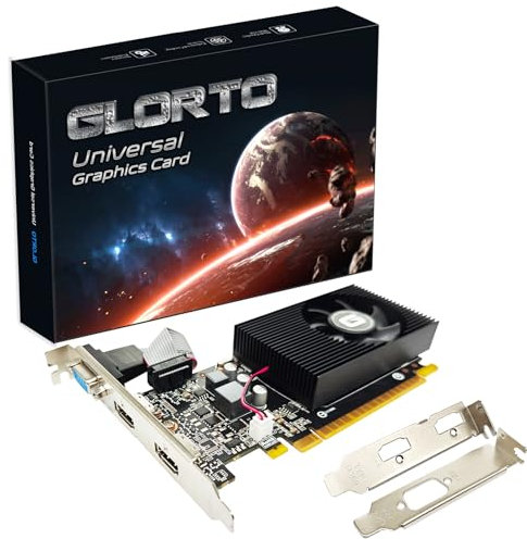 Glorto GeForce GT 730 Carte graphique 2G Low Profile 2 x HDMI, VGA, DDR3, PCI Express 1.0 x16, GPU d'entrée de gamme pour PC, SFF et HTPC