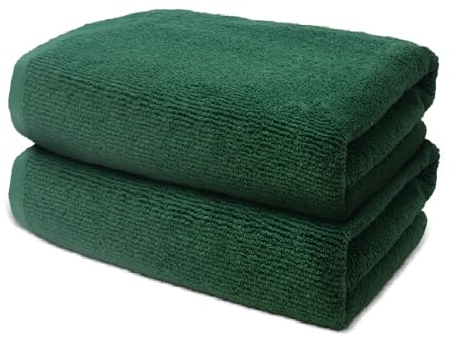 2 er Set Saunatücher 80x200 cm | Handtücher XXL Groß | Frottee Weich & Flauschig | 100% Baumwolle | Badehandtuch Saunahandtuch Saunatuch für Hammam | 500 g/m² | Oeko-Tex | Ôhm | Grün