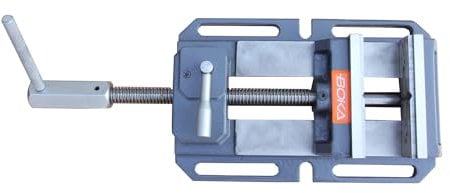 BOKA Bohrmaschinen-Schraubstock 140mm mit Schnellspannfunktion, Bohrschraubstock für Metallfräsen mit Prismenbacke, TSL-140Q
