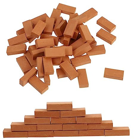 VICASKY 100stücke Teiliges Miniatur Ziegelstein Modellbausteine Für DIY Wandbau Mikro Landschaften Feengarten Sandtisch Gestaltung Kreative Bastelsteine