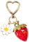 Moguri Süßer Erdbeer Schlüsselanhänger, aesthetic Taschenanhänger, Kawaii-Schlüsselanhänger mit Herz, Blume und Gänseblümchen, Zubehör, Dekor für Mädchen, Geldbörse, Geschenk