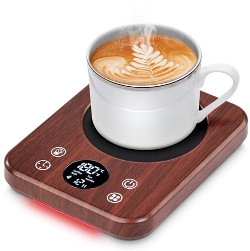 Chauffe-tasse à café intelligent avec 9 réglages de température (37,8 °C à 82,2 °C) - Chauffe-tasse pour bureau avec allumage automatique 8H - Chauffe-boisson électrique pour café, cacao, lait, thé