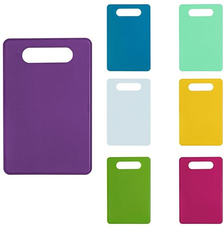 Rebanky 7 Stück Schneidebrett Set Bunt, Kunststoff Schneidebretter 29x19cm - Rutschfest, Antibakteriell & BPA Frei, Frühstücksbrettchen für Fleisch Gemüse Obst (2mm Stärke)