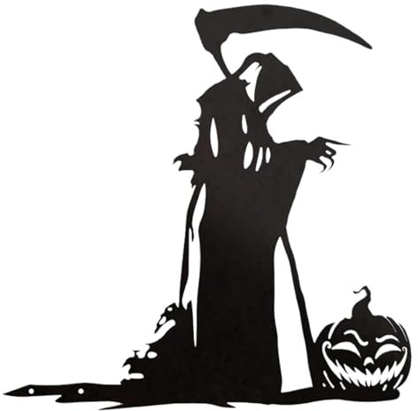 Panneau Debout Avec La Faucille De La Mort - Panneau Debout Avec La Faucille De La Mort | Poteaux De Jardin En Métal D'Horreur D'Halloween | Décorations D'Halloween Panneaux De Jardin En Plein Air