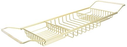 Luxuriöser Edelstahl-Weinhalter für die Badewanne mit skalierbarer Handyhalterung und Trockengestell