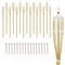 Relaxdays Gartenfackel, 16er Set, Bambus, H: 90 cm, Ölfackeln für draußen, mit Ersatzdochten, Gartenparty Deko, Natur