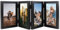 DXiongW Bilderrahmen für 4 Bilder 10x15 cm Klappbar Fotorahmen Collage MDF Schwarz Bilderrahmen Vertikal Portraitrahmen Familie Büro Tisch Dekorieren Rahmen Geschenk für Hochzeit Freund Geburtstag