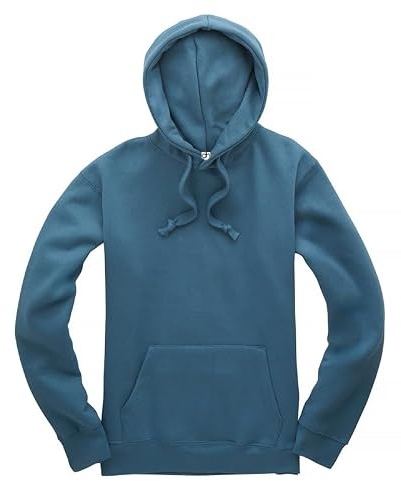 D&H CLOTHING UK Premium Adult Unisex Premium XS-6XL Pullover Heavy Blended Hooded Fleece Jumper Work Wear Sweatshirt Hoodies Top Plain BNW Unisex 2XL OCEAN BLUE