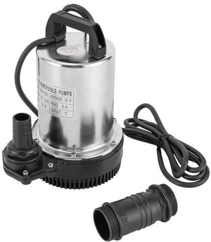 Schmutzwasserpumpe Tauchpumpe Brunnenpumpe Gartenpumpe Pumpe 6000L/H DC12V Für Gartenbewässerung Wasserbett, Eintauchtiefe 0.5-8m Schmutzwasserpumpe