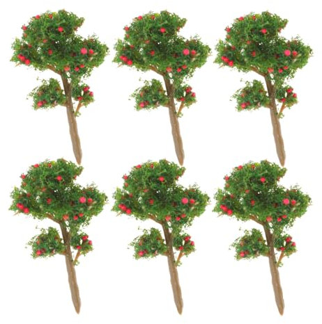 Abaodam Lot de 6 pommiers artificiels miniatures pour table de sable - Faux pommier réaliste pour décoration d'intérieur