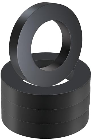 4PCS Large Ferrite Ring Magnet - Grade 10 Big Magnets Heavy Duty, OD60mm x ID32mm x 10mm, Ceramic Circular Magnets for Industry Science, School,Crafts and Hobbies