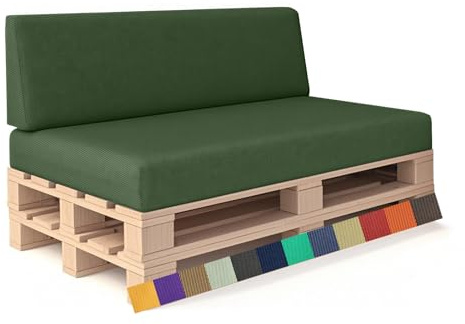 QINGLV Palettenkissen 140x70x3cm mit weißem 50D-Schaumstoff gefüllt Waschbar imprägniertes Oxford-Gewebe Waschbar -Olivgrün.