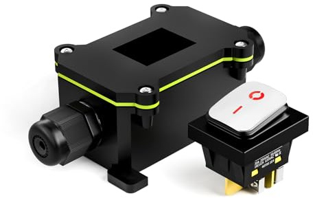 FILN IP65 wasserdichte Elektrokasten mit 1x Wippschaltern mit LED，wasserdicht DPST,12-24V DC für Auto, Boot, Caravan Outdoor(Rot)