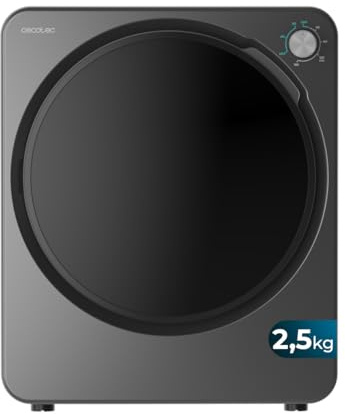 Cecotec Mini-Ablufttrockner Bolero DressCode Dry 3150V Dark. 2,5 kg, 950 W, 6 Programme mit 4 Warm- und 2 Kaltstufen, ECO, Drehregler, kompakt, Außenabluft für schnelles Trocknen in kleinen Wohnungen