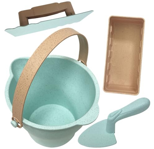Genikeer Beach Sand Toys | Sand Buckets and Shovels for Kids | Shovels Toy Set with Mesh Bag Castle Buckets Sandbox Tool Kit for Camping & Travel