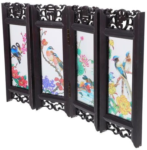 UPKOCH Mini Paravent Pliable Style Chinois en Matériau Mat Vintage, Petite Décoration D'écran de Bureau, Ornement Décoratif Polyvalent pour Maison et Espace de Jeu – Accessoire Décor