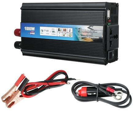 Onduleur À Onde Sinusoïdale 1000W 2000W, Convertisseur De Tension DC 12V AC, Adaptateur Puissance, Chargeurs USB, Accessoires Camping-Car Et Voiture Sûr Fiable Utilisation Polyvalente(12V 1000W)