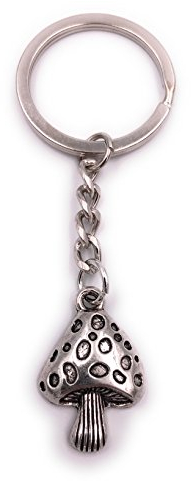 H-Customs Fliegenpilz Pilz Champignon Schlüsselanhänger Anhänger Silber aus Metall