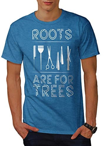 Wellcoda Estilista Raíces De los Hombres Camiseta de Manga Corta,Broma Gráfico Diseño Impreso TeeReal Azul XL