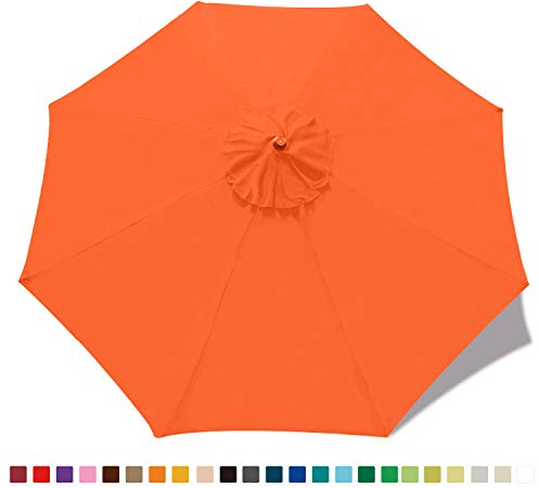 ABCCANOPY 2.7M Sonnenschirm Ersatzdach Patioschirm Marketschirm Ersatz Baldachin mit 8 Rippen,Orange