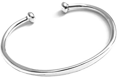 Treasure Bay Pulsera de plata de ley 925 maciza para mujer, brazalete de par de torsión de plata para hombre, 4.5mm, Plata de ley