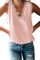 Bequemer Laden Femmes Dentelle Garniture col en V Cami Débardeurs Casual lâche Chemises sans Manches Chemisier,S,Rose