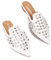 Cape Robbin Sierra Sandalen mit Strasssteinen, Nieten, spitzer Zehenbereich, flache Schuhe, Weiss/opulenter Garten, 40.5 EU