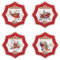 EASY LIFE Juego de 4 platos de porcelana de 16 cm con Papá Noel CHME1002