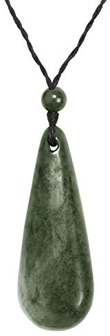 81stgeneration Anhânger Halskette Maori Roimata Glatt Stammes Nephrit-Jade für Herren und Damen