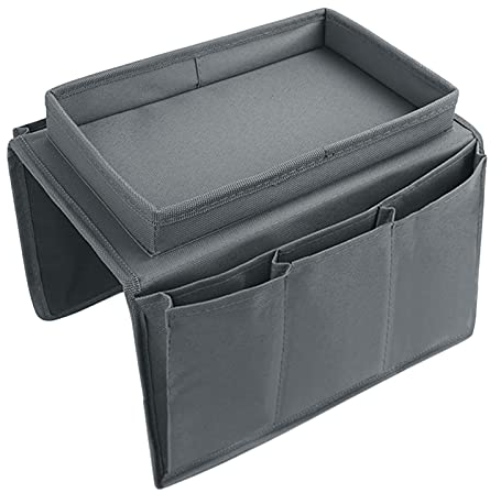 JIAHG Sofa Armlehne Organizer Sofa Tasche Sofatablett Ablage Oxford Couch Sessel Stuhl hängen Aufbewahrungstasche für Buch, Magazin, Handy, Fernbedienung