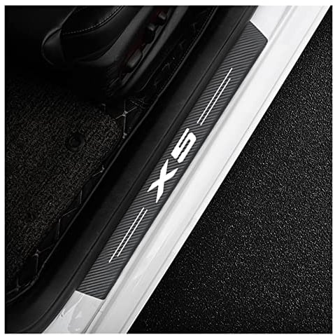 4 Stück Kohlefaser Einstiegsleisten Türschweller Abdeckung für B-MW X5, Kratzfest Threshold Schutzplatte Protector Schweller, Auto Styling Aufkleber Zubehör