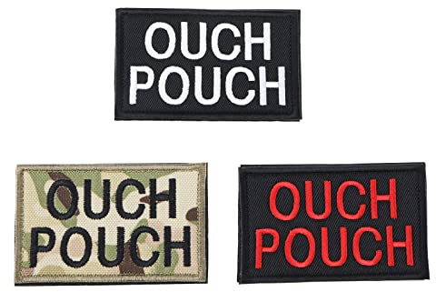 OTOTEC 3PCS Ouch Pouch Embroidered Patch Tactical Morale Applique Fastener Hook and Loop Emblem Badge Armband Clothes Decoration for Backpack Jacket Hat 8x5cm