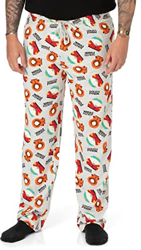 South Park Mens Lounge Pants | Adults Characters Eric Kenny Pyjama Trousers | Animated Comedy Series Grey Drawstring Pj Bottoms Merchandise