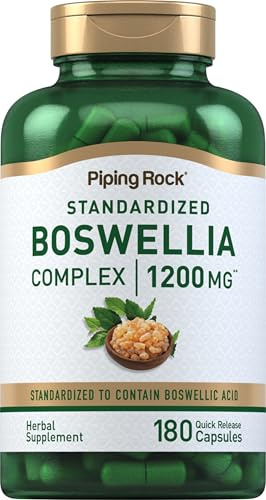 Piping Rock Boswellia Extract Capsules | 180 Count | Herbal Supplement | Standardized Complex | Non-GMO, Gluten Free