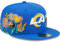 New Era 59Fifty NFL Los Angeles Rams Cap Basecap Baseballcap Flat Brim Fitted (7 7/8 (62,5 cm) - blau)