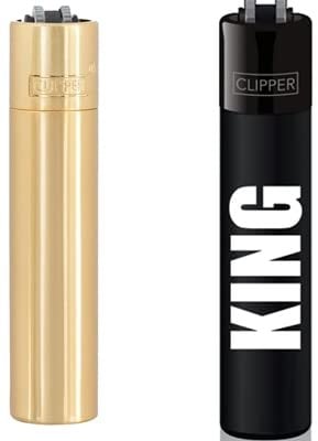 Clipper® Feuerzeug 1x Gold (Bundle mit King Schwarz)