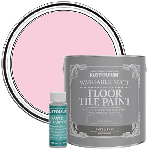 Rust-Oleum Pink Washable Matt Floor Tile Paint - My Husband Said No 2.5L