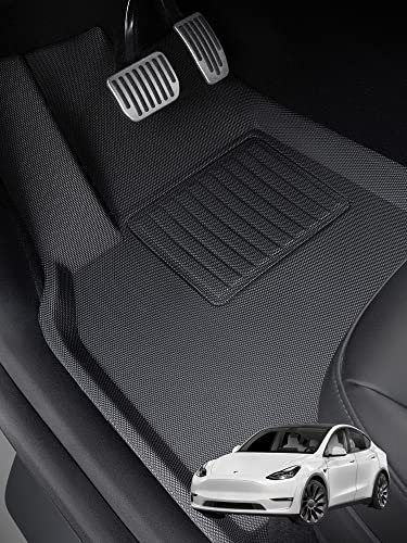 XPE Fußmatten für Tesla Model Y 2024 2023 2022 2021 2020, Allwetter-Fußmatte für 1. und 2. Sitzer, Kofferraummatte, wasserdicht, rutschfest, strapazierfähig, 6 Stück