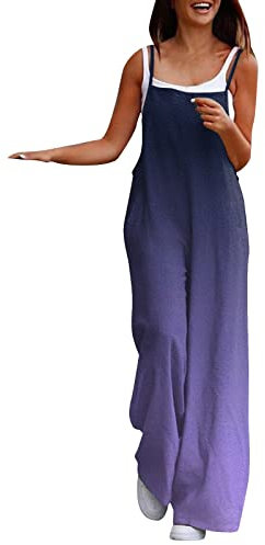 BOTCAM Damen Elegant Jumpsuit Overall Hosenanzug LäSsiger Damen-Overall, Bequemer Schultergurt, Lockerer Overall, Tasche, Sommermode-Overall Mit Tasche Gummistiefel Damen Playsuit Romper