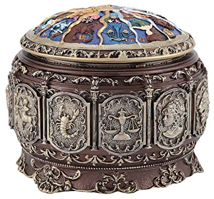 VIFERR Vintage Sternzeichen-Spieluhr, Spieluhr Mit 12 Sternbildern Und Rotierender Göttin, Funkelndes LED-Licht, Spieluhr, Geschenk Für Geburtstag, Weihnachten, Valentinstag(Krebs)