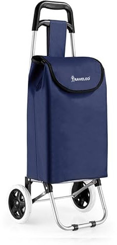 27L Einkauf Trolley Einkaufswagen Shopping Trolley Tasche Aluminium Dunkelblau