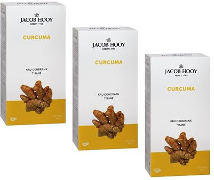 Jacob Hooy® | Tisana alla Curcuma | Infuso Curcuma, Zenzero & Cannella Senza Caffeina | Rooibos Miscela Tisana Speziata in Filtri - 3 x 20 Filtri (108 Gr)