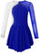 Aislor Tanzkleid Mädchen Pailletten Eiskunstlauf Kleid Kinder Langarm Ballettkleid Tanztrikot mit Rock Kleider Gymnastikanzug Wettbewerb Tanz Kostüme W Königsblau 146-152