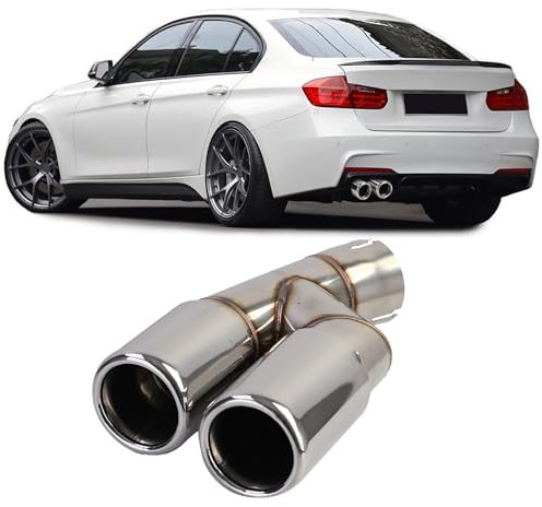 Auspuff Endrohr Doppelrohr Chrom passend für 3er BMW F30 F31 316 318 320