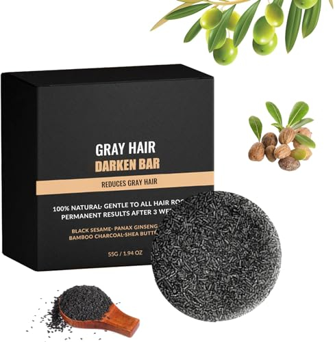 Solid Shampoo Bar, Verdunkelnder Shampoo-Riegel, Schwarzes Seifenstück-Shampoo, Nährendes Wachstumsshampoo, Haarverdunkelndes Shampoo-Riegel, Graues Haarshampoo für grauweißes Haar, Bart soap