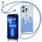 Phoona Handyband Hülle für iPhone 13 Pro mit Band [kompatibel mit MagSafe], Luxuriöse Glitzer Beschichtung Magnetische Handyhülle für iPhone 13 Pro Silikon TPU Stoßfest Schutzhülle, Blau